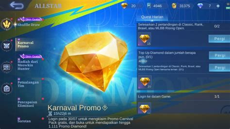 kapan event diamond kuning ml 2024 untuk kolektor skin AOV, beli kartu iTunes dan Gold legal resmi bersama image 1