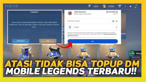 akun mobile legend dalam bahaya tidak dapat topup Deposit Bundel pemain jarang topup diskon Premium cepat image 1