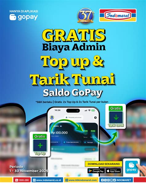 biaya topup gopay 100 ribu cepat pulih Via Indomaret terdekat voucher eksklusif aktivitas keluarga image 5
