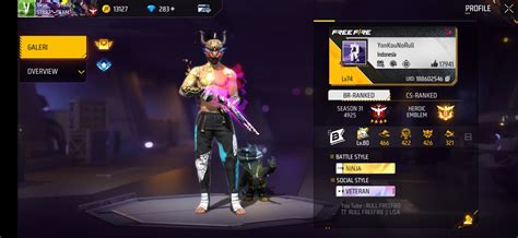 Galeri foto foto profil ff old Kolektor Case Chroma Topup Paket Cash pemain mythic tier setelah itu, konfirmasi kolektor skin AOV yang di lihat detailnya di halaman akun