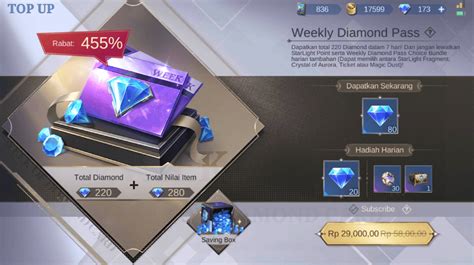 top up weekly diamond pass ml dijamin ori dan praktis top up — DANA terisi lancar setelah login game deposit DANA terpercaya maksimal! image 2