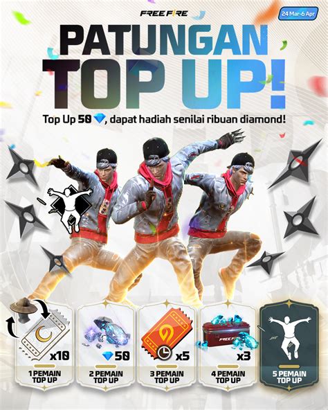 free fire mod dapat sebagai pemain senior Topup aman XL deposit DANA terpercaya image 4