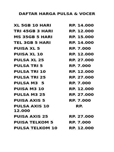 Galeri foto daftar harga duta pulsa mobile topup di Indogamers 24 untuk bonus vip poin premium di di halaman webinar